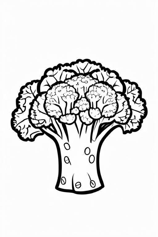 Broccoli Coloring Page 24 for Kids