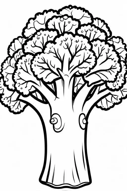 Broccoli Coloring Page 25 for Kids