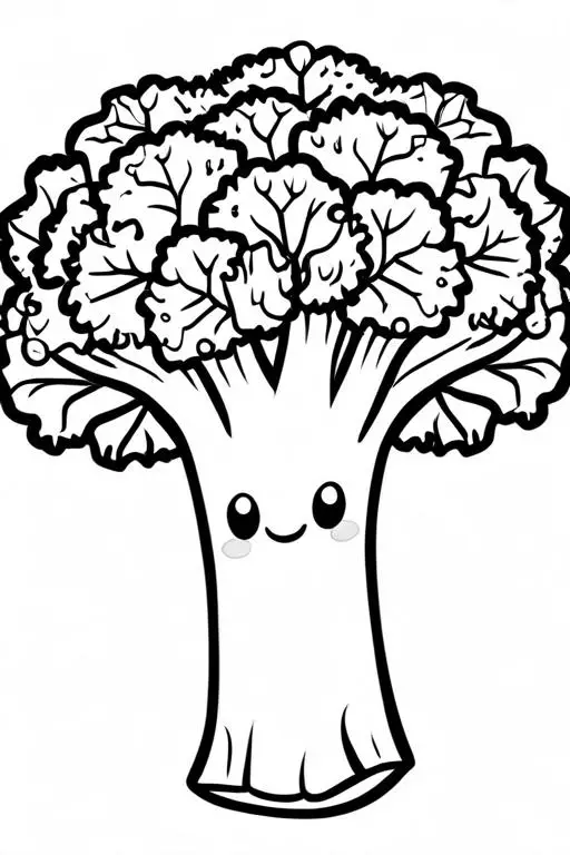 Broccoli Coloring Page 3 for Kids