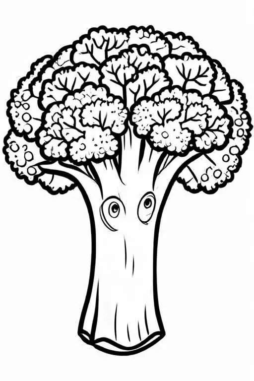 Broccoli Coloring Page 4 for Kids