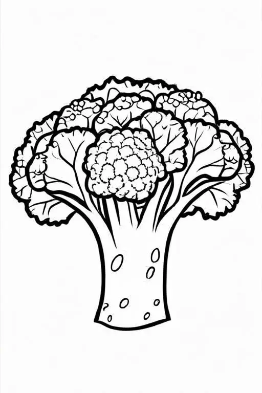 Broccoli Coloring Page 5 for Kids