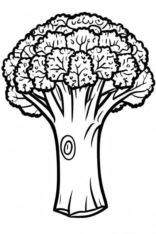 Broccoli Coloring Page 6 for Kids