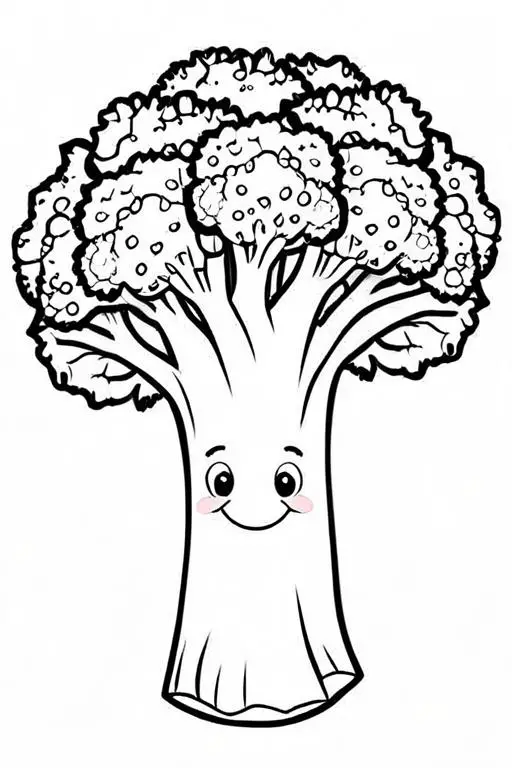 Broccoli Coloring Page 7 for Kids