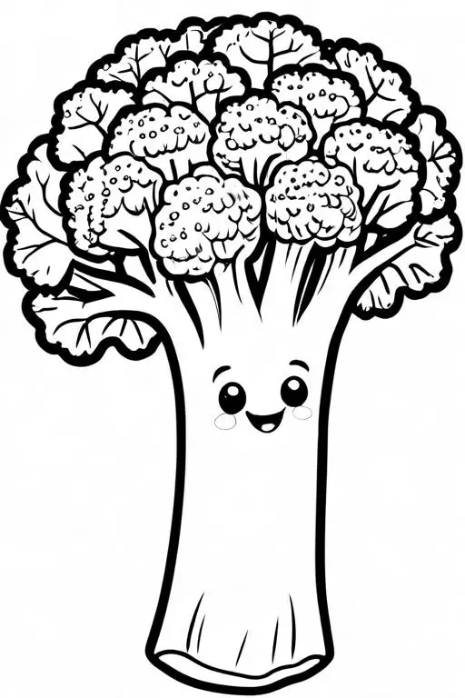 Broccoli Coloring Page 8 for Kids