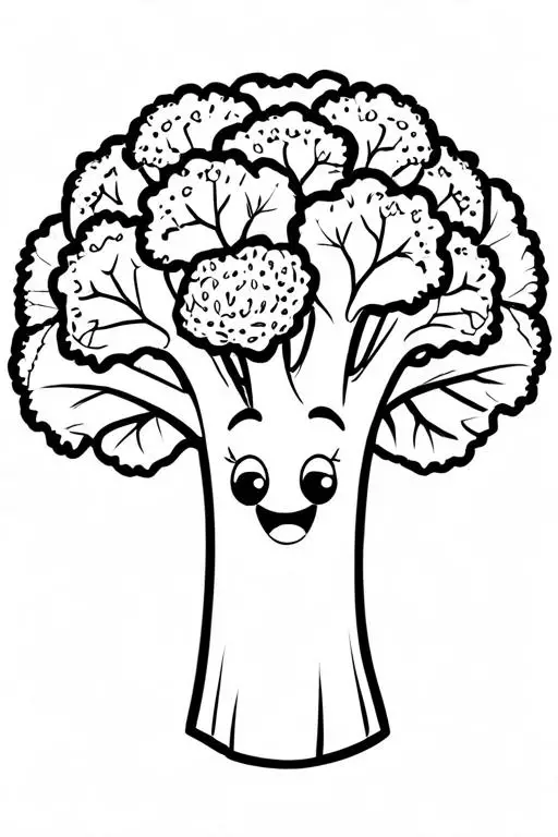 Broccoli Coloring Page 9 for Kids