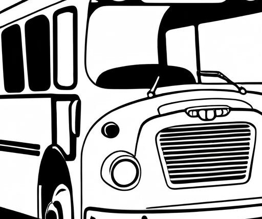 Bus Coloring Page 1 for Kids