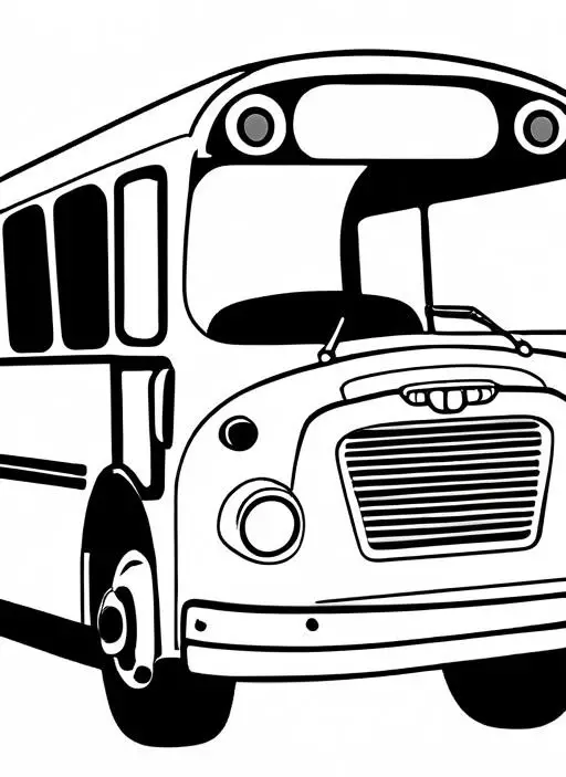 Bus Coloring Page 1 for Kids