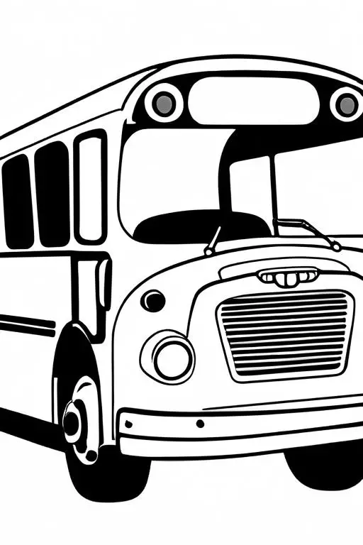 Bus Coloring Page 1 for Kids