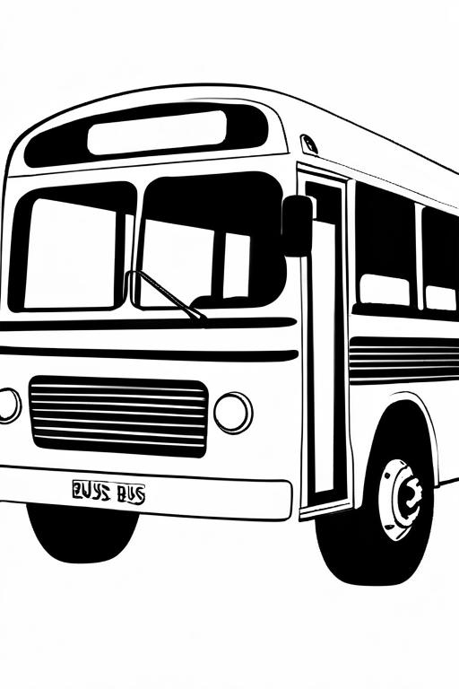 Bus Coloring Page 10 for Kids