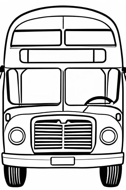 Bus Coloring Page 12 for Kids