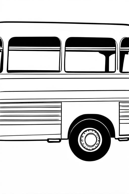 Bus Coloring Page 13 for Kids