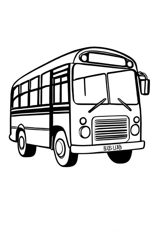 Bus Coloring Page 15 for Kids