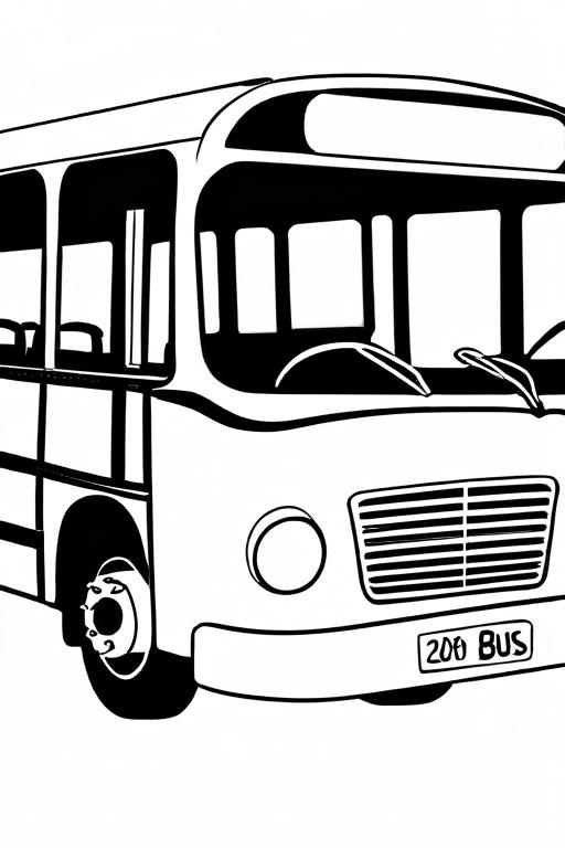 Bus Coloring Page 16 for Kids