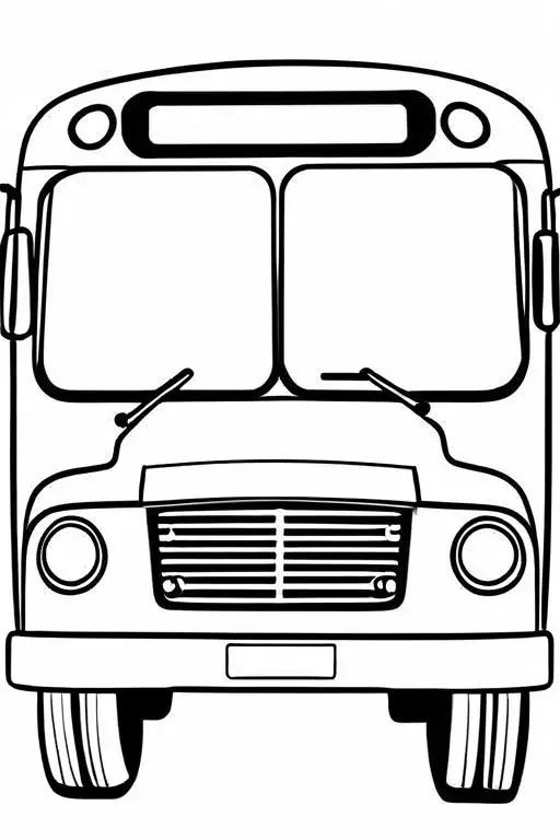 Bus Coloring Page 18 for Kids