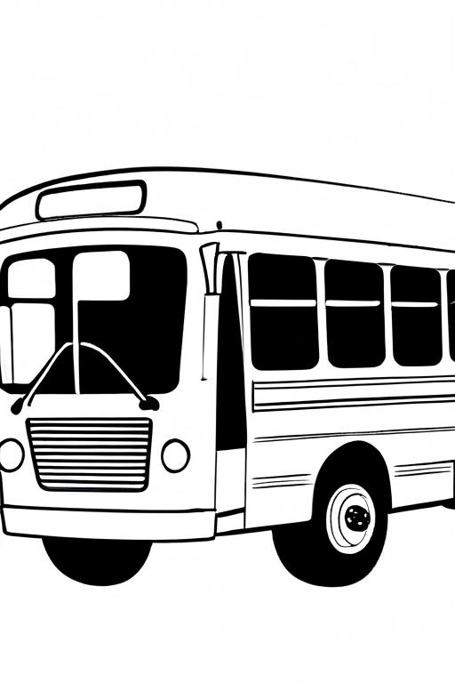 Bus Coloring Page 19 for Kids