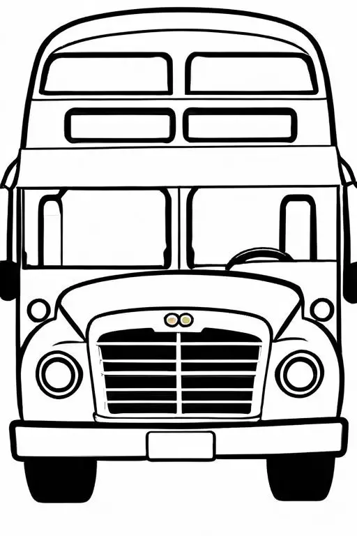 Bus Coloring Page 2 for Kids