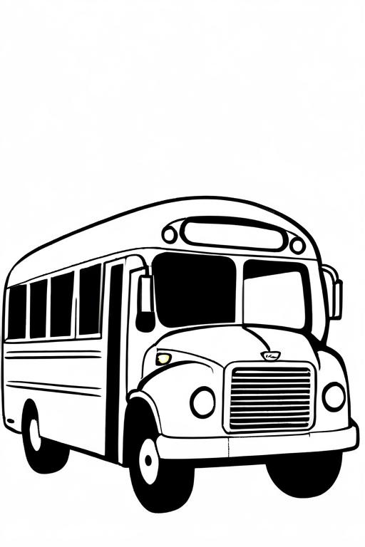 Bus Coloring Page 3 for Kids