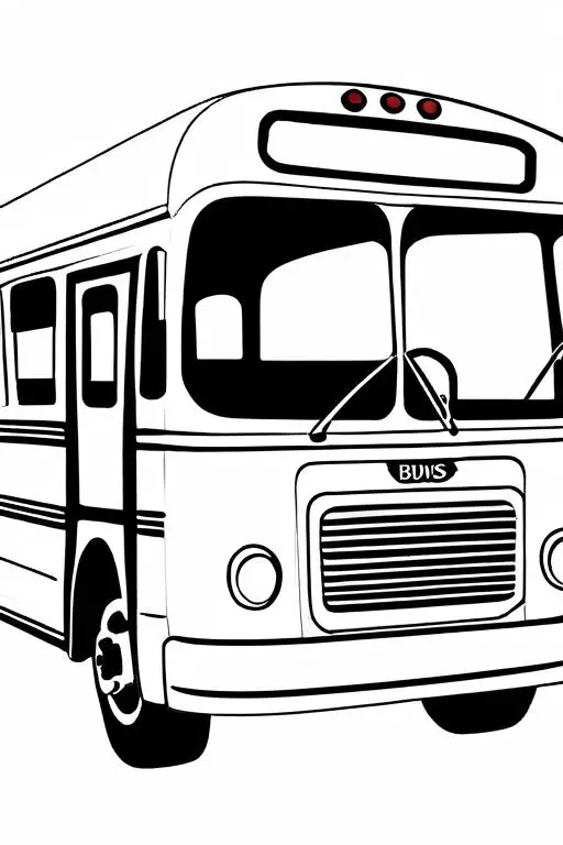 Bus Coloring Page 4 for Kids