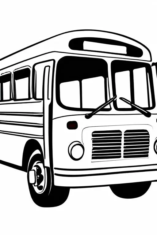 Bus Coloring Page 5 for Kids