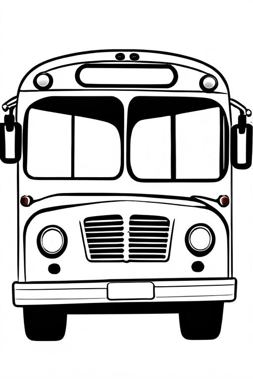 Bus Coloring Page 6 for Kids