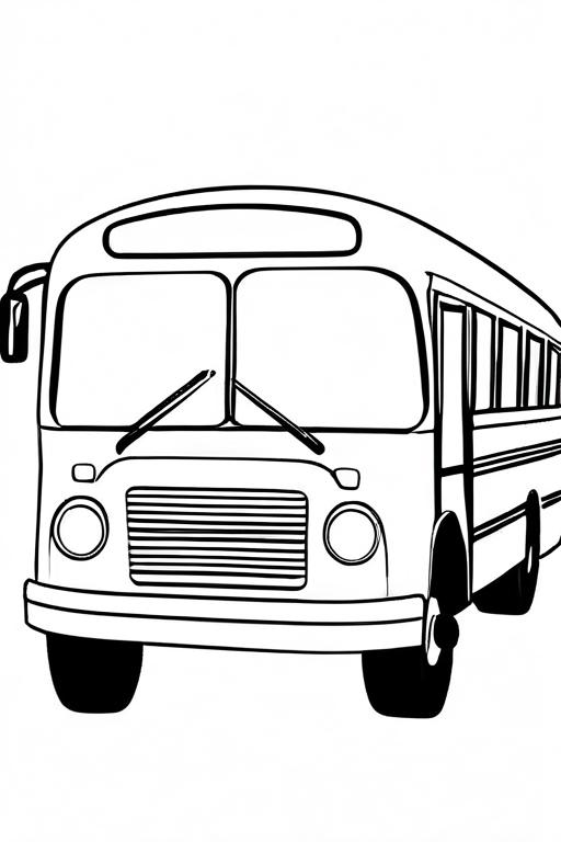 Bus Coloring Page 7 for Kids