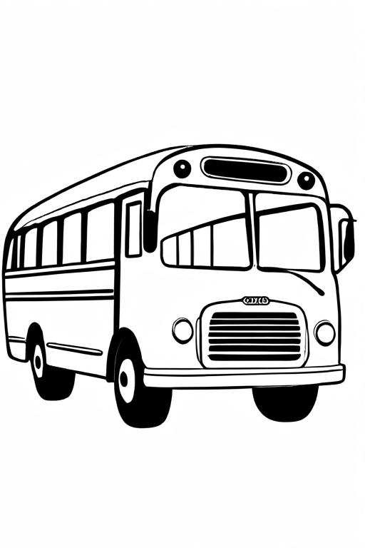 Bus Coloring Page 8 for Kids