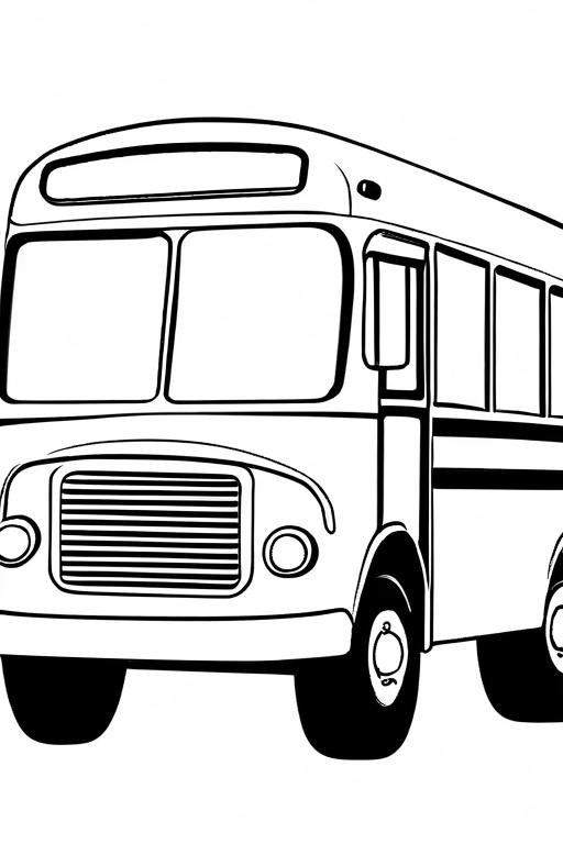 Bus Coloring Page 9 for Kids