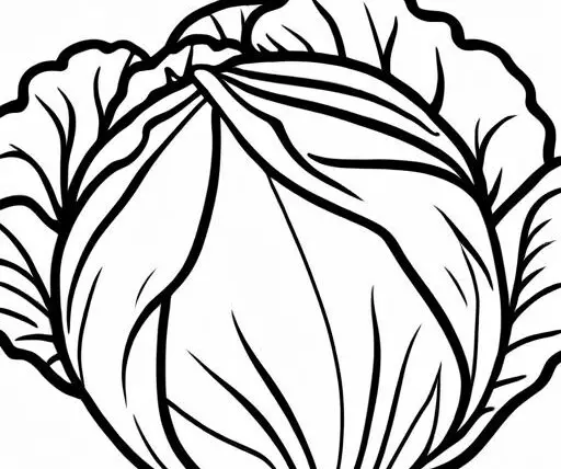 Cabbage Coloring Page 1 for Kids