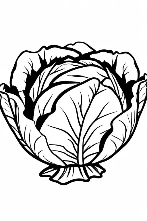 Cabbage Coloring Page 10 for Kids