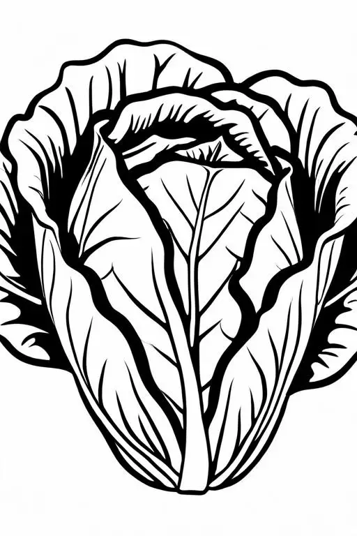 Cabbage Coloring Page 2 for Kids