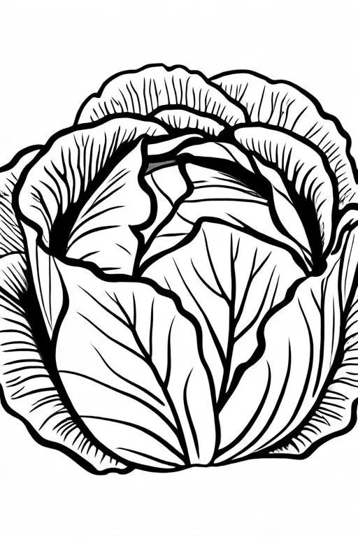 Cabbage Coloring Page 3 for Kids