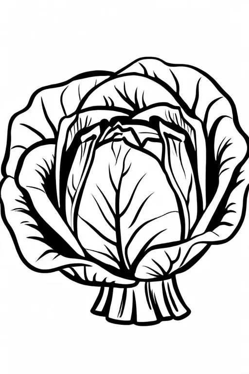 Cabbage Coloring Page 4 for Kids