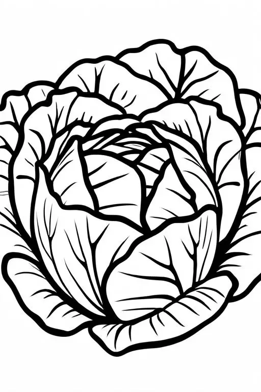 Cabbage Coloring Page 5 for Kids