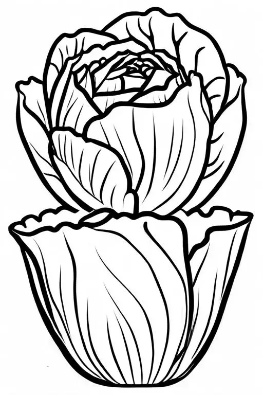 Cabbage Coloring Page 6 for Kids