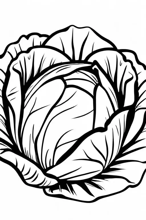 Cabbage Coloring Page 7 for Kids