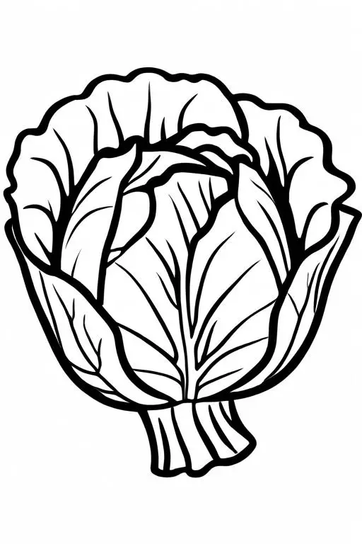 Cabbage Coloring Page 8 for Kids