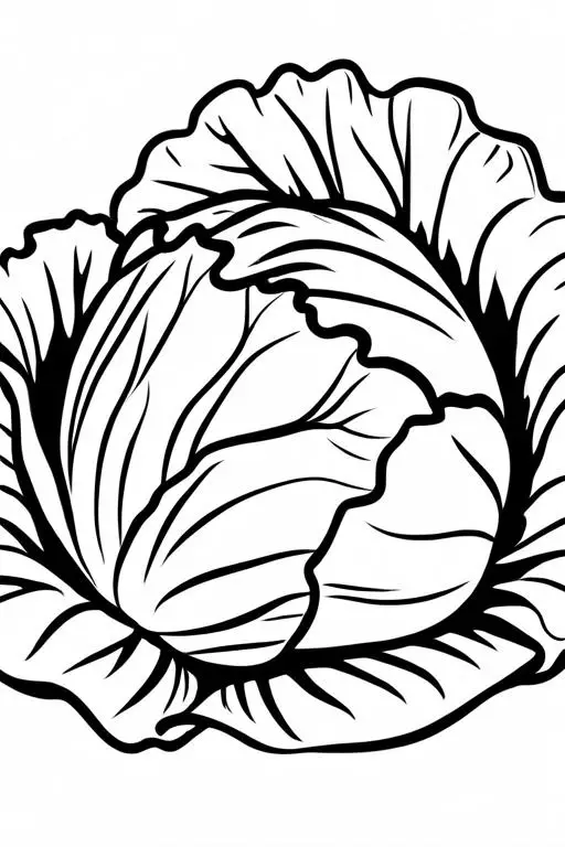 Cabbage Coloring Page 9 for Kids