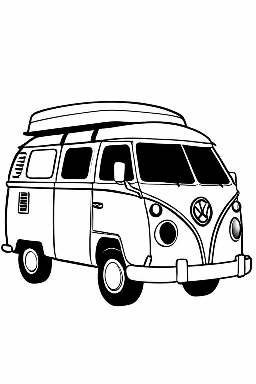 Campervan Coloring Page 10 for Kids