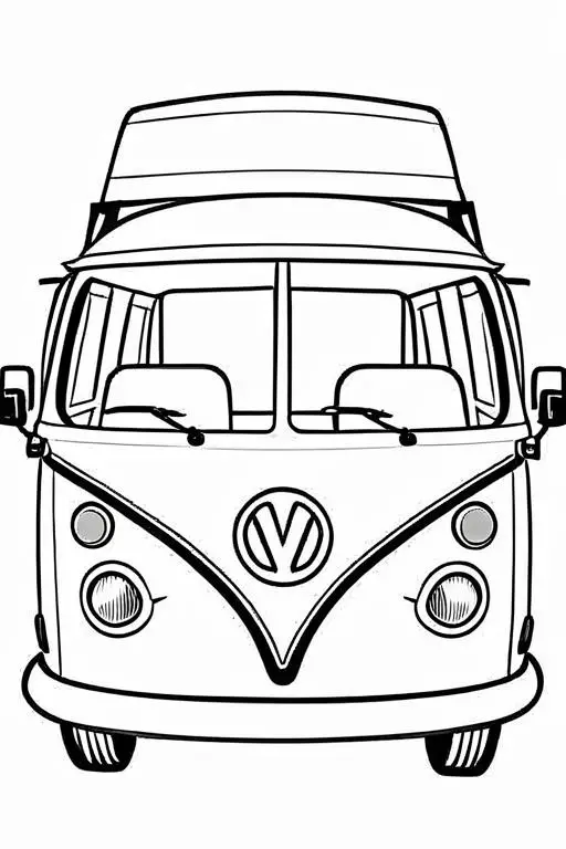 Campervan Coloring Page 11 for Kids