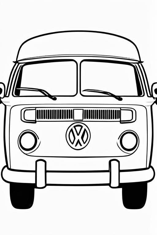 Campervan Coloring Page 12 for Kids