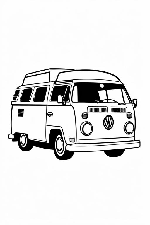 Campervan Coloring Page 13 for Kids