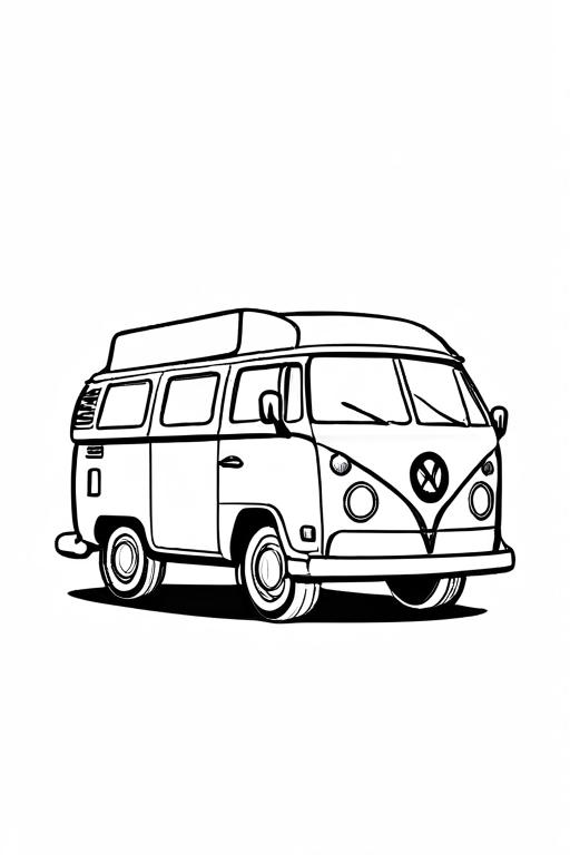 Campervan Coloring Page 14 for Kids