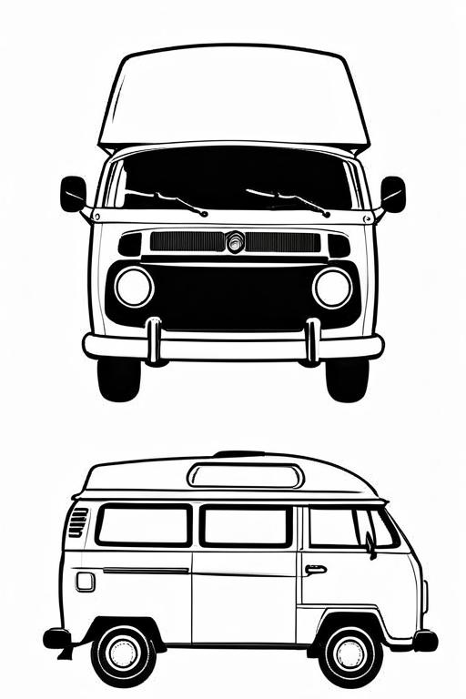 Campervan Coloring Page 15 for Kids