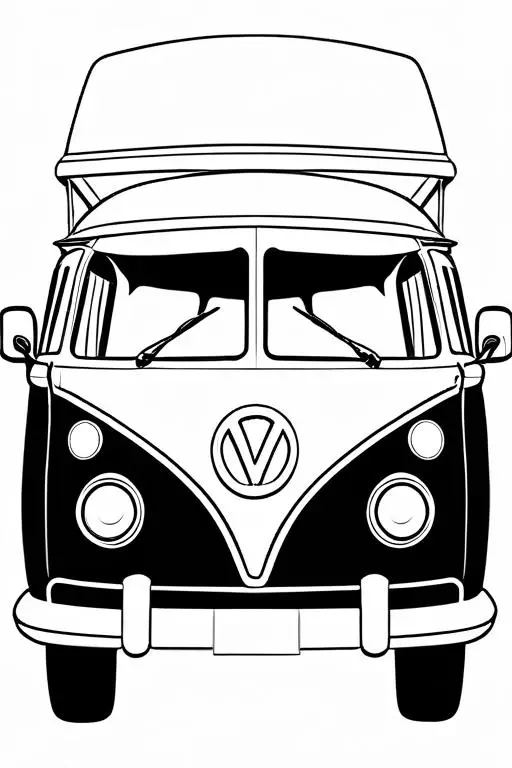 Campervan Coloring Page 16 for Kids