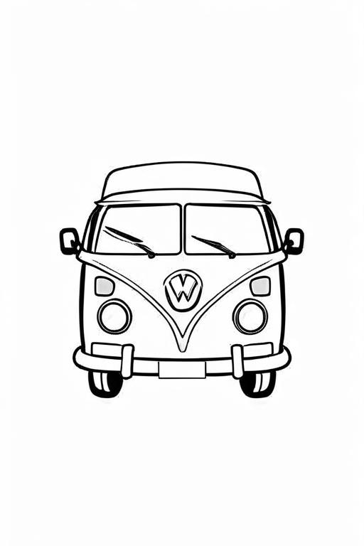 Campervan Coloring Page 17 for Kids