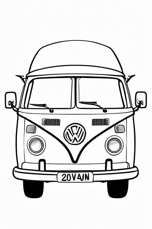 Campervan Coloring Page 18 for Kids