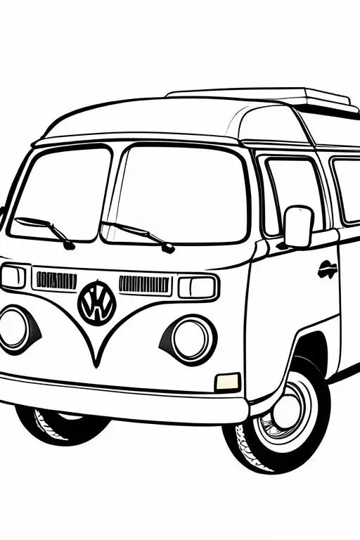 Campervan Coloring Page 19 for Kids