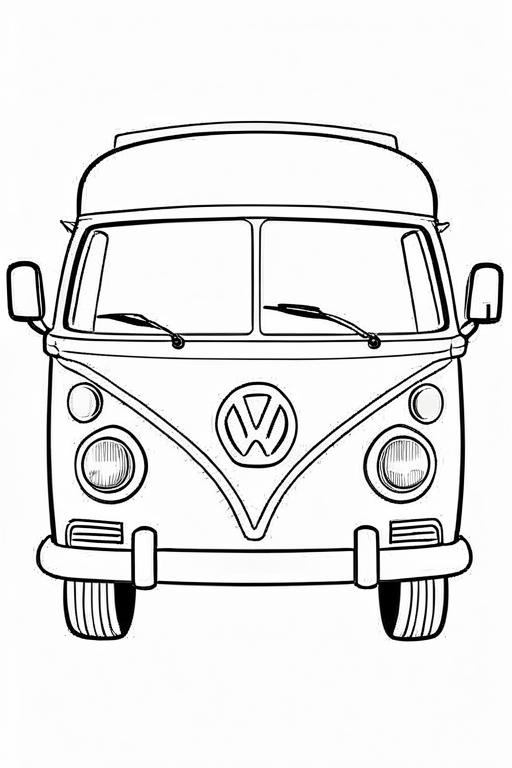 Campervan Coloring Page 21 for Kids