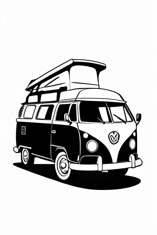 Campervan Coloring Page 22 for Kids