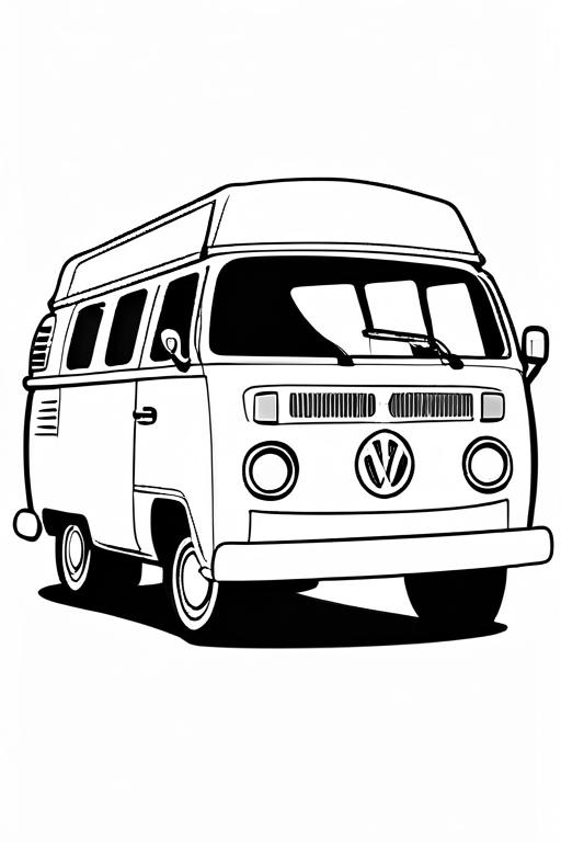 Campervan Coloring Page 23 for Kids